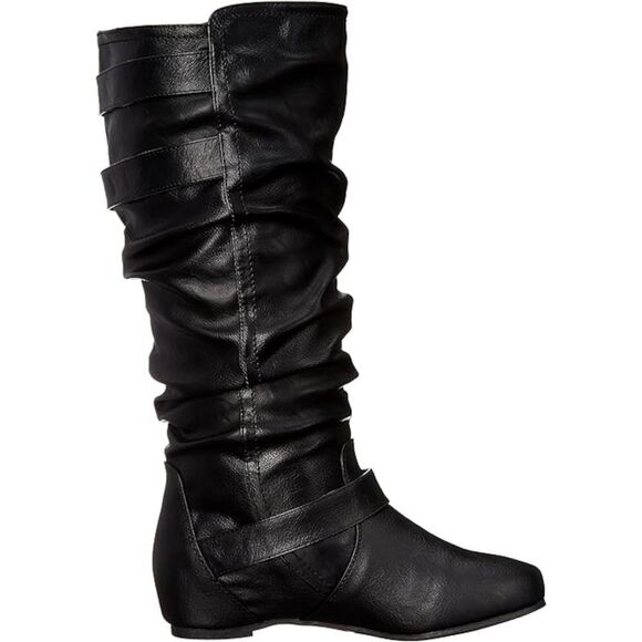 JOURNEE COLLECTION Womens Black Comfort Cammie Round Toe Slip On